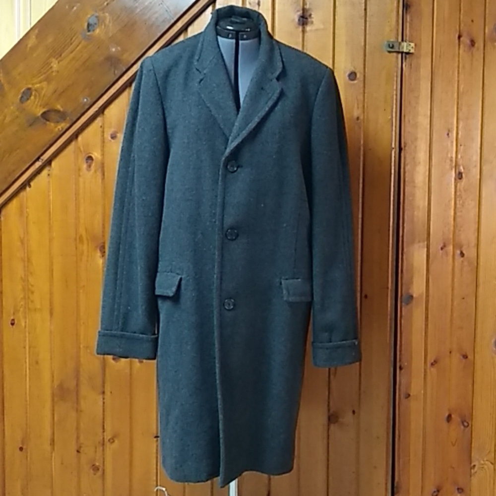 Men's A&F Twill Wool Blend Overcoat